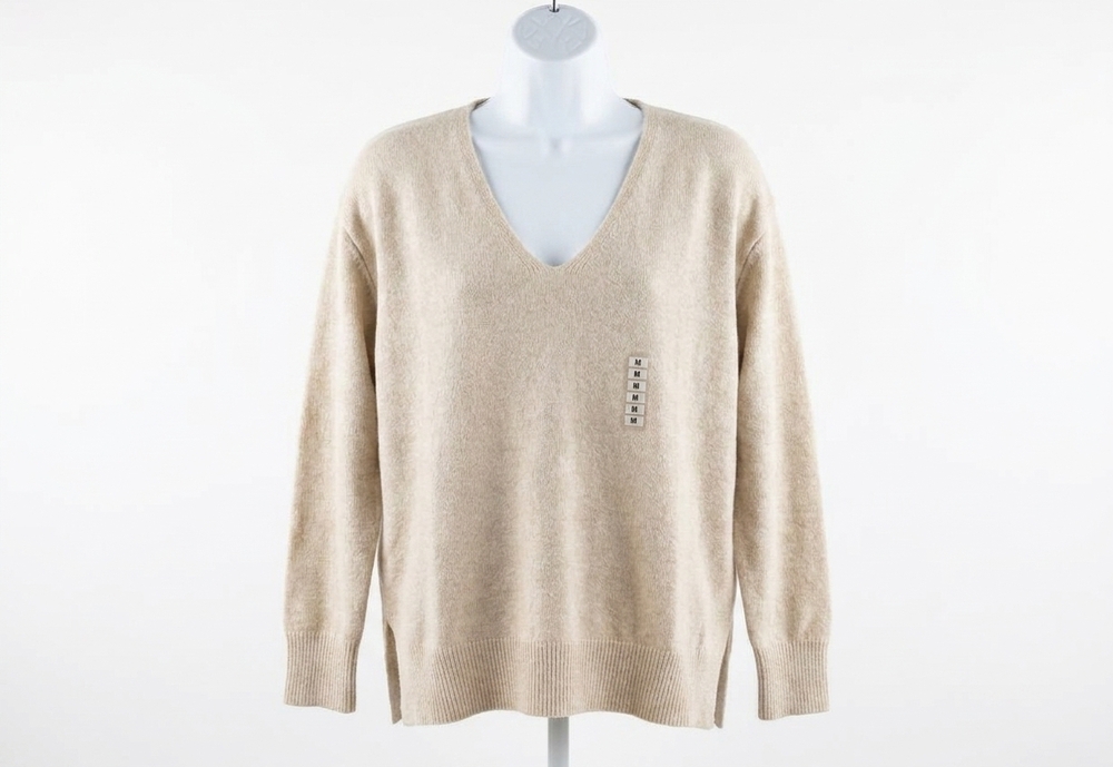 NEW KAREN KANE long sleeve v neck sweater in sand